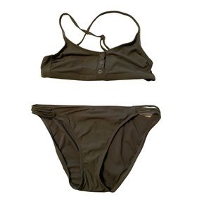 Olive green cross back bikini size Large